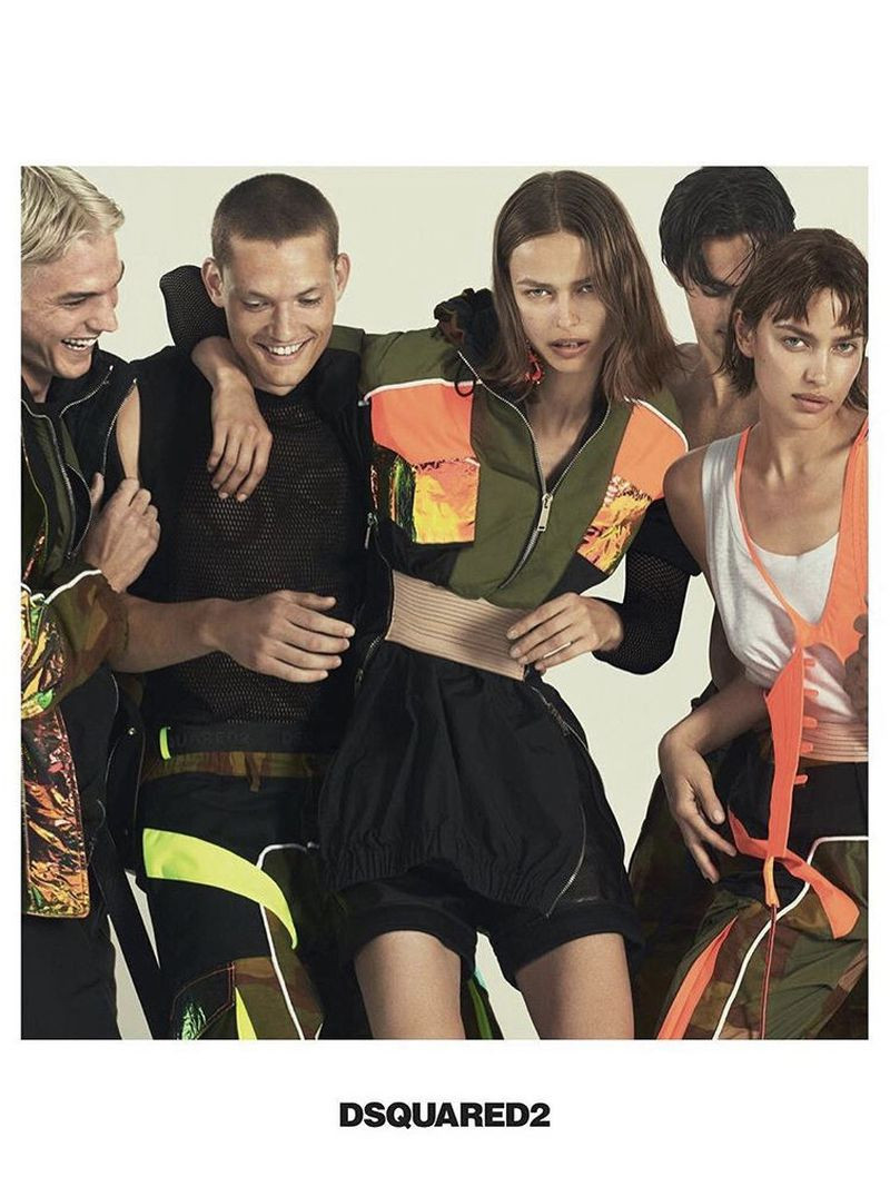 Birgit Kos featured in  the DSquared2 advertisement for Spring/Summer 2019