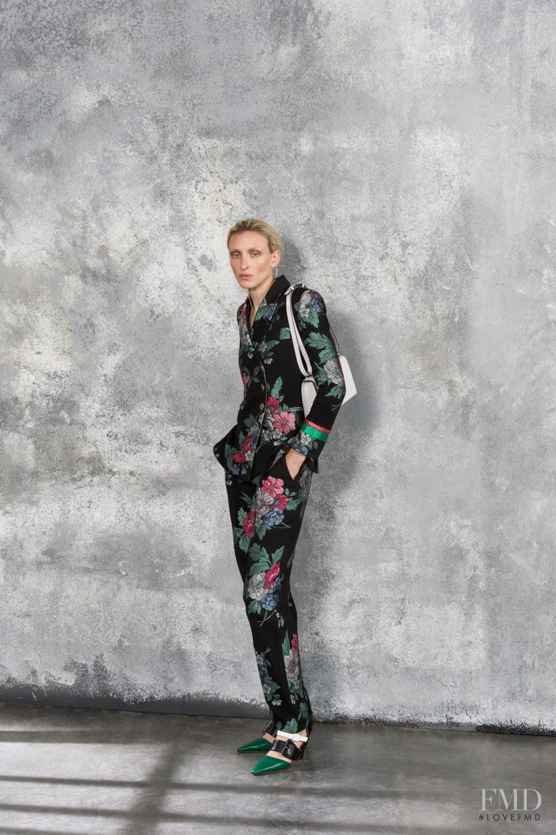 Maggie Maurer featured in  the Giorgio Armani lookbook for Pre-Fall 2019