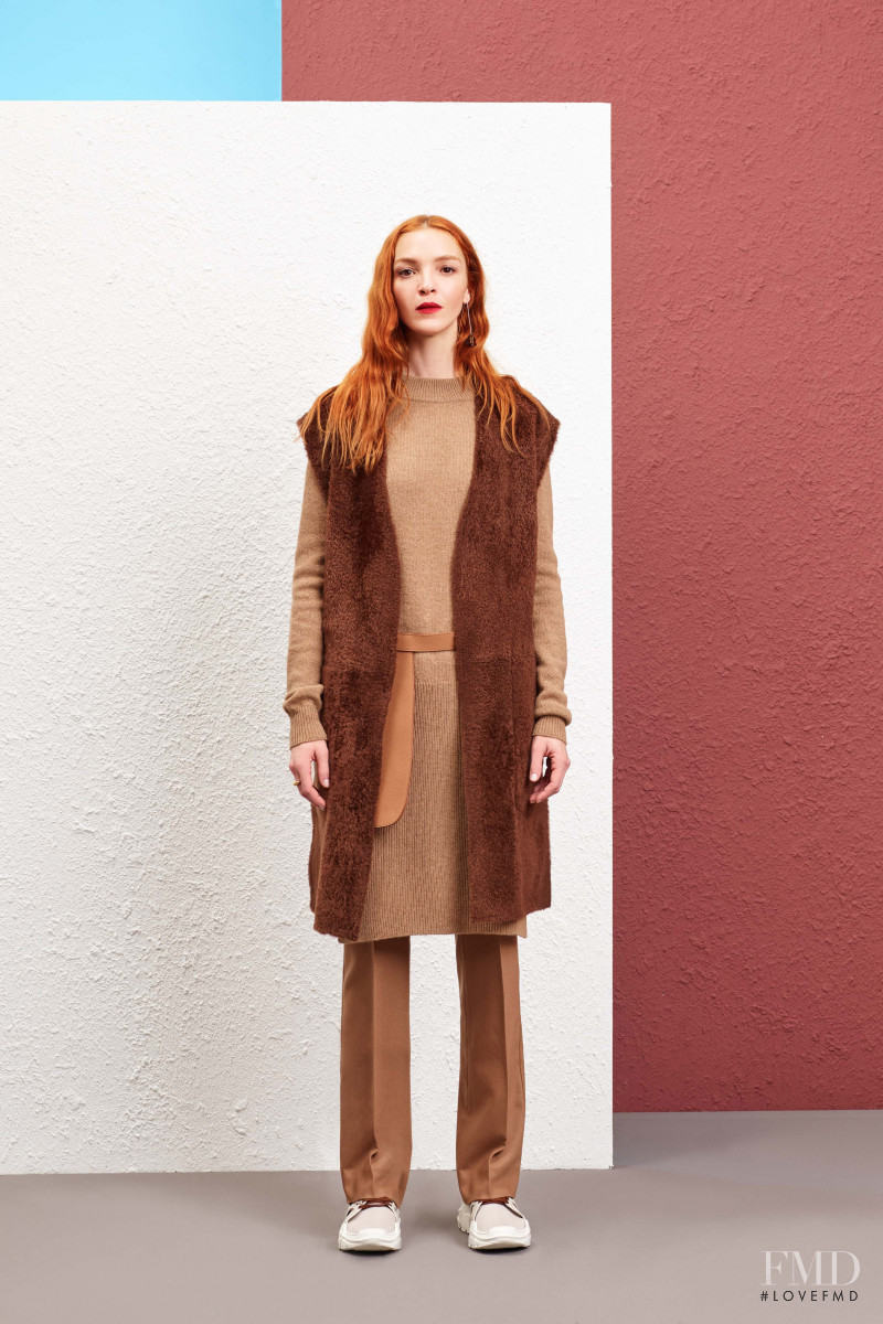 Mariacarla Boscono featured in  the Agnona lookbook for Pre-Fall 2019