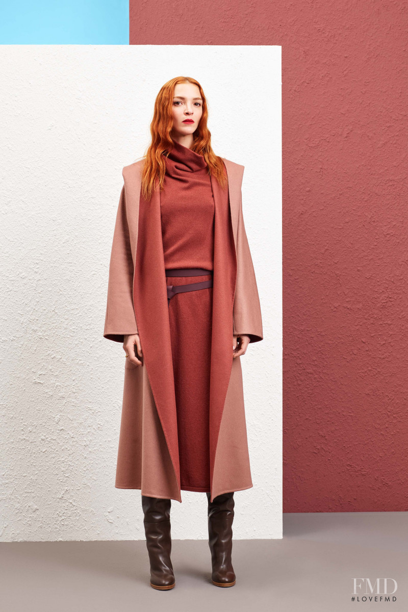 Mariacarla Boscono featured in  the Agnona lookbook for Pre-Fall 2019