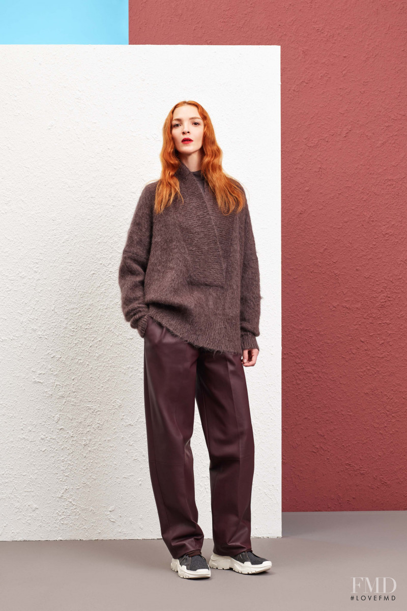 Mariacarla Boscono featured in  the Agnona lookbook for Pre-Fall 2019