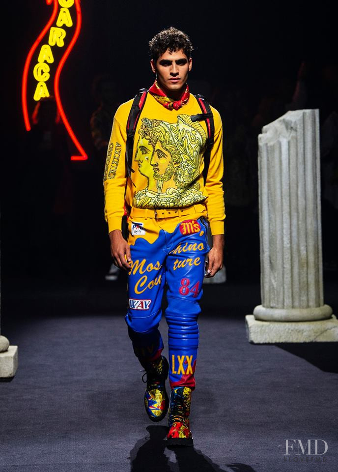 Jhonattan Burjack featured in  the Moschino fashion show for Autumn/Winter 2019