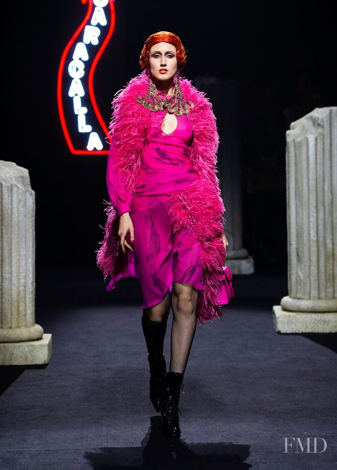 Anna Cleveland featured in  the Moschino fashion show for Autumn/Winter 2019
