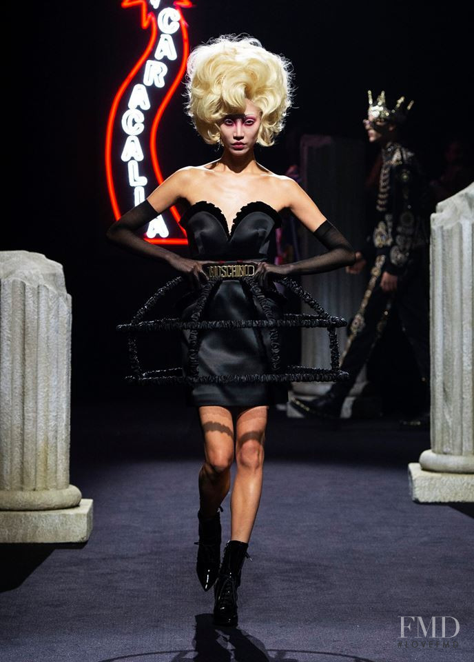 Soo Joo Park featured in  the Moschino fashion show for Autumn/Winter 2019