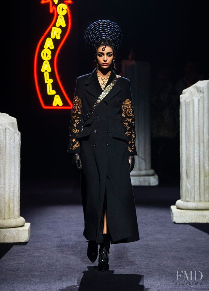 Nora Attal featured in  the Moschino fashion show for Autumn/Winter 2019