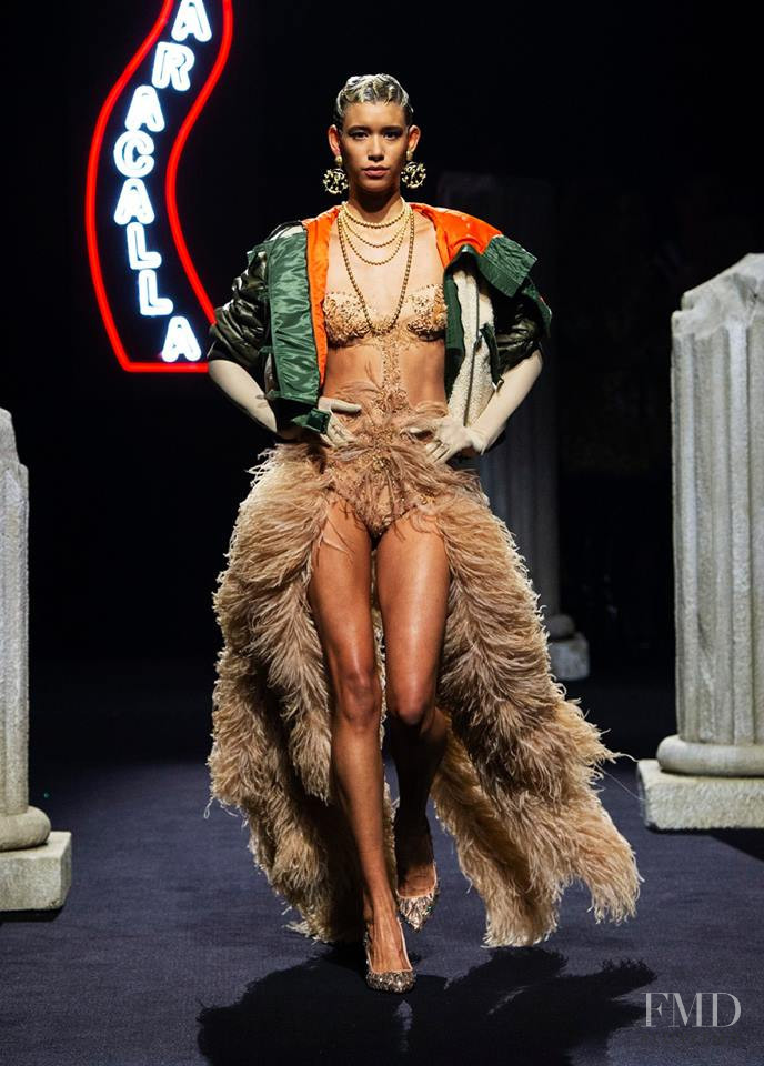 Janiece Dilone featured in  the Moschino fashion show for Autumn/Winter 2019