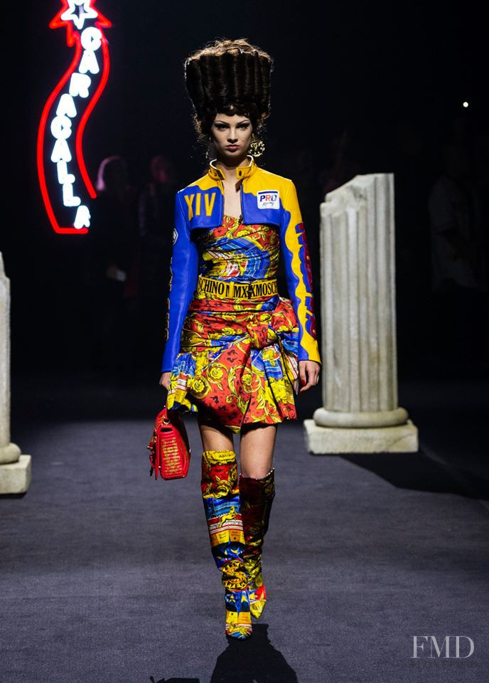 Giselle Norman featured in  the Moschino fashion show for Autumn/Winter 2019