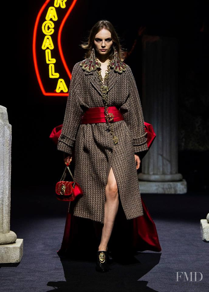 Fran Summers featured in  the Moschino fashion show for Autumn/Winter 2019