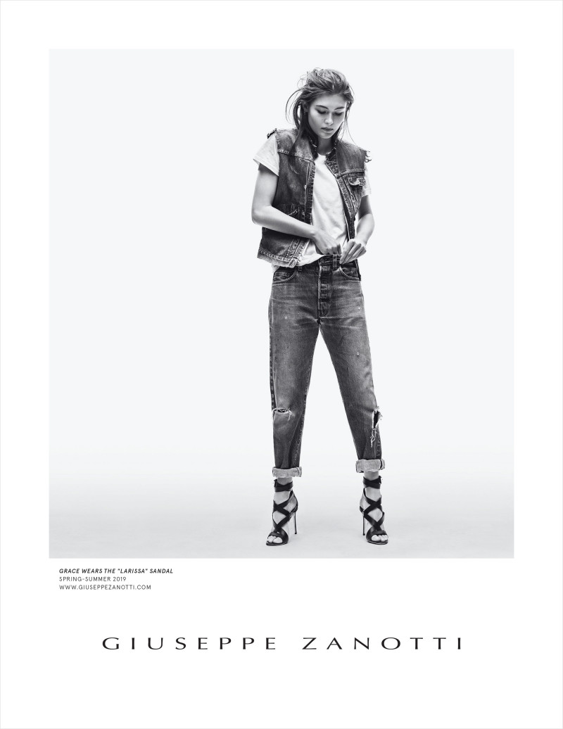 Grace Elizabeth featured in  the Giuseppe Zanotti advertisement for Spring/Summer 2019