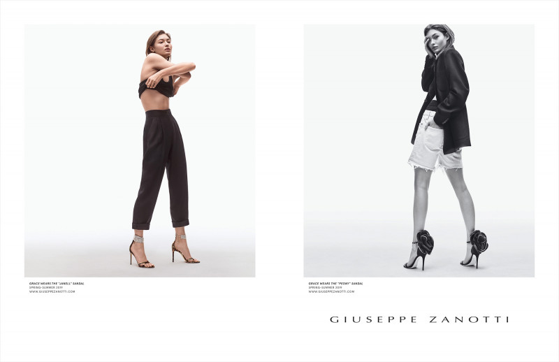 Grace Elizabeth featured in  the Giuseppe Zanotti advertisement for Spring/Summer 2019