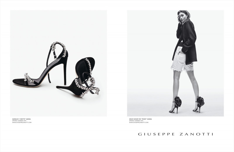 Grace Elizabeth featured in  the Giuseppe Zanotti advertisement for Spring/Summer 2019