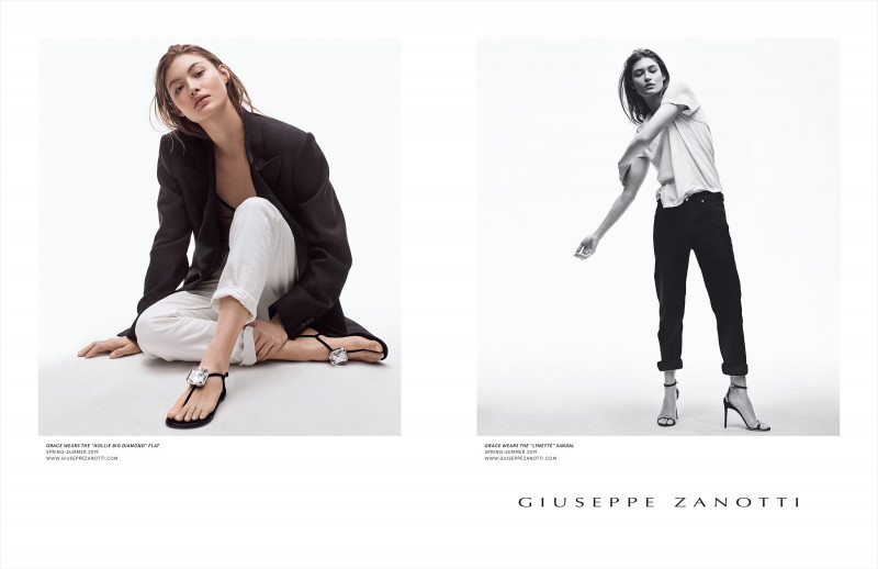 Grace Elizabeth featured in  the Giuseppe Zanotti advertisement for Spring/Summer 2019
