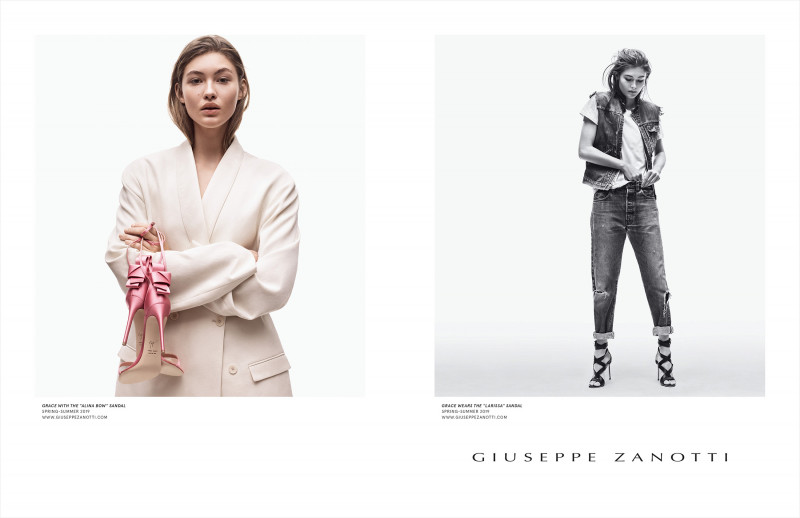 Grace Elizabeth featured in  the Giuseppe Zanotti advertisement for Spring/Summer 2019