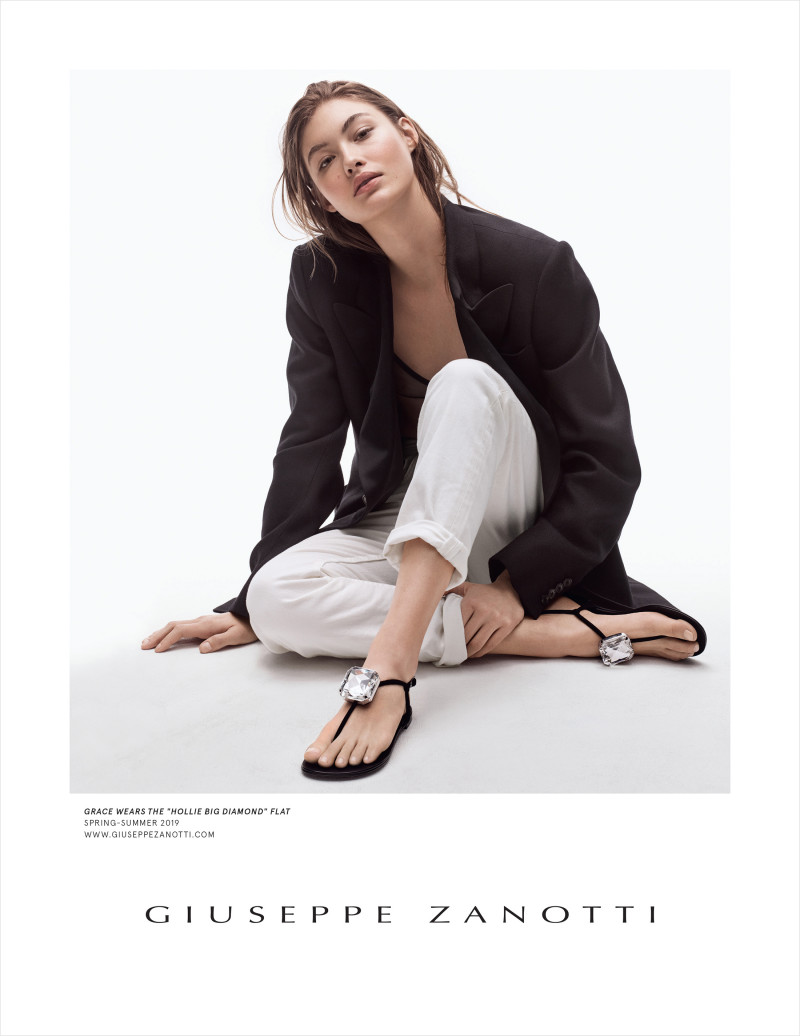 Grace Elizabeth featured in  the Giuseppe Zanotti advertisement for Spring/Summer 2019