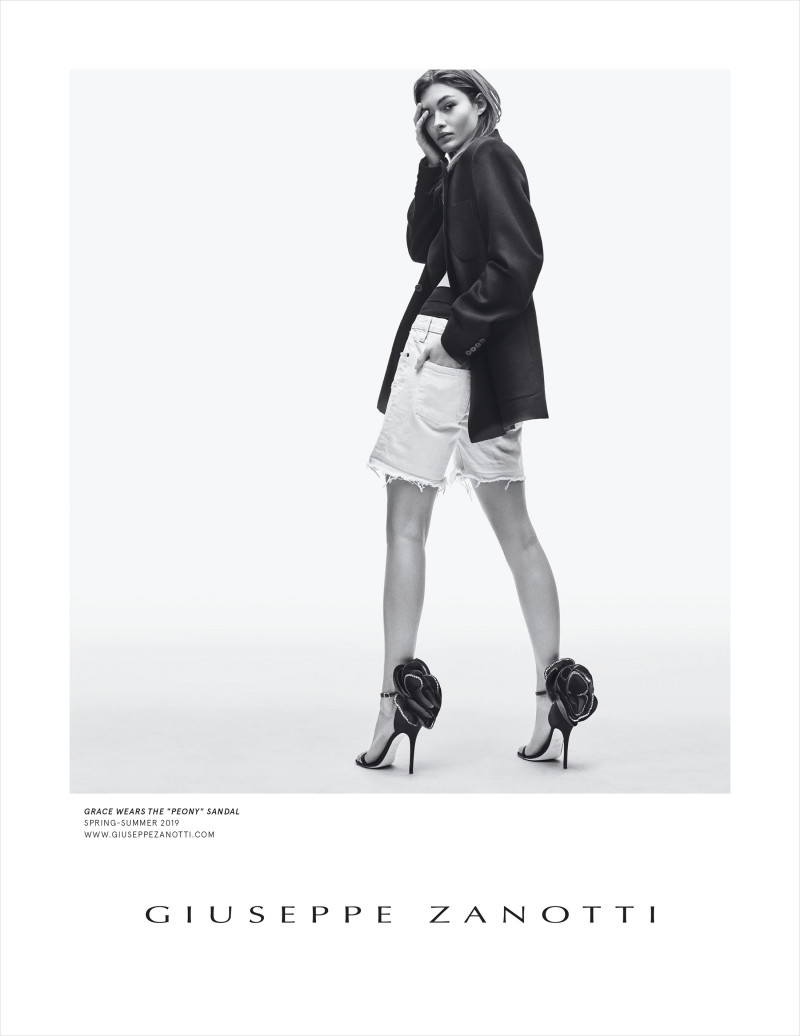 Grace Elizabeth featured in  the Giuseppe Zanotti advertisement for Spring/Summer 2019