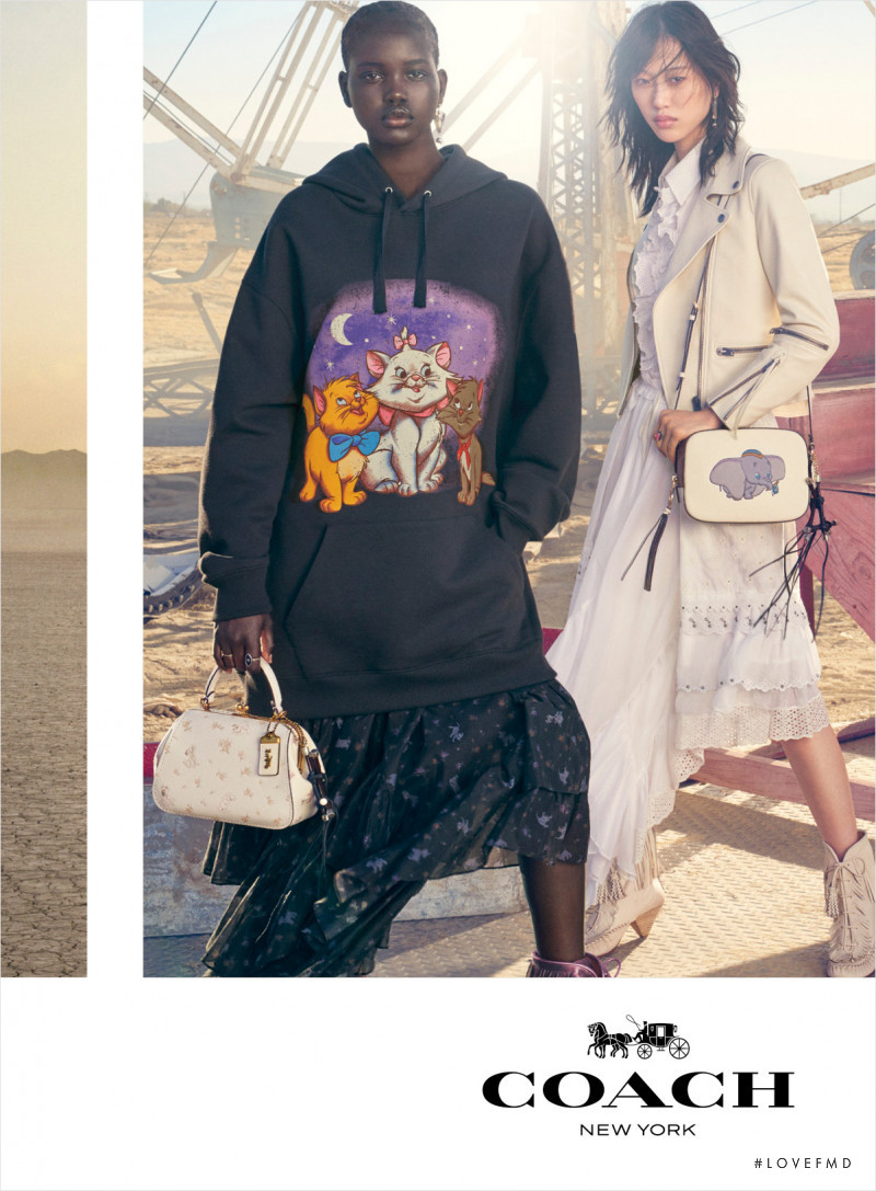 Adut Akech Bior featured in  the Coach advertisement for Spring/Summer 2019