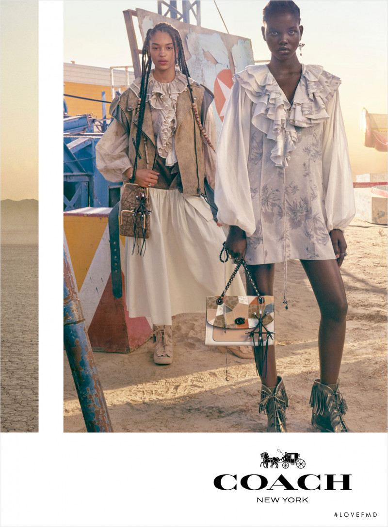 Adut Akech Bior featured in  the Coach advertisement for Spring/Summer 2019