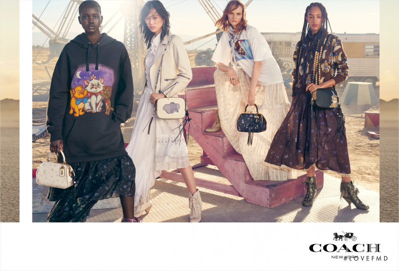 Adut Akech Bior featured in  the Coach advertisement for Spring/Summer 2019