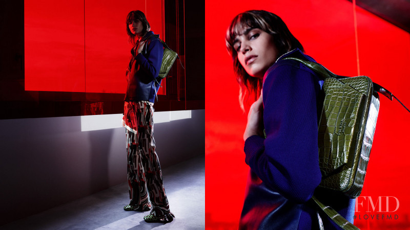 Mica Arganaraz featured in  the Prada advertisement for Resort 2019