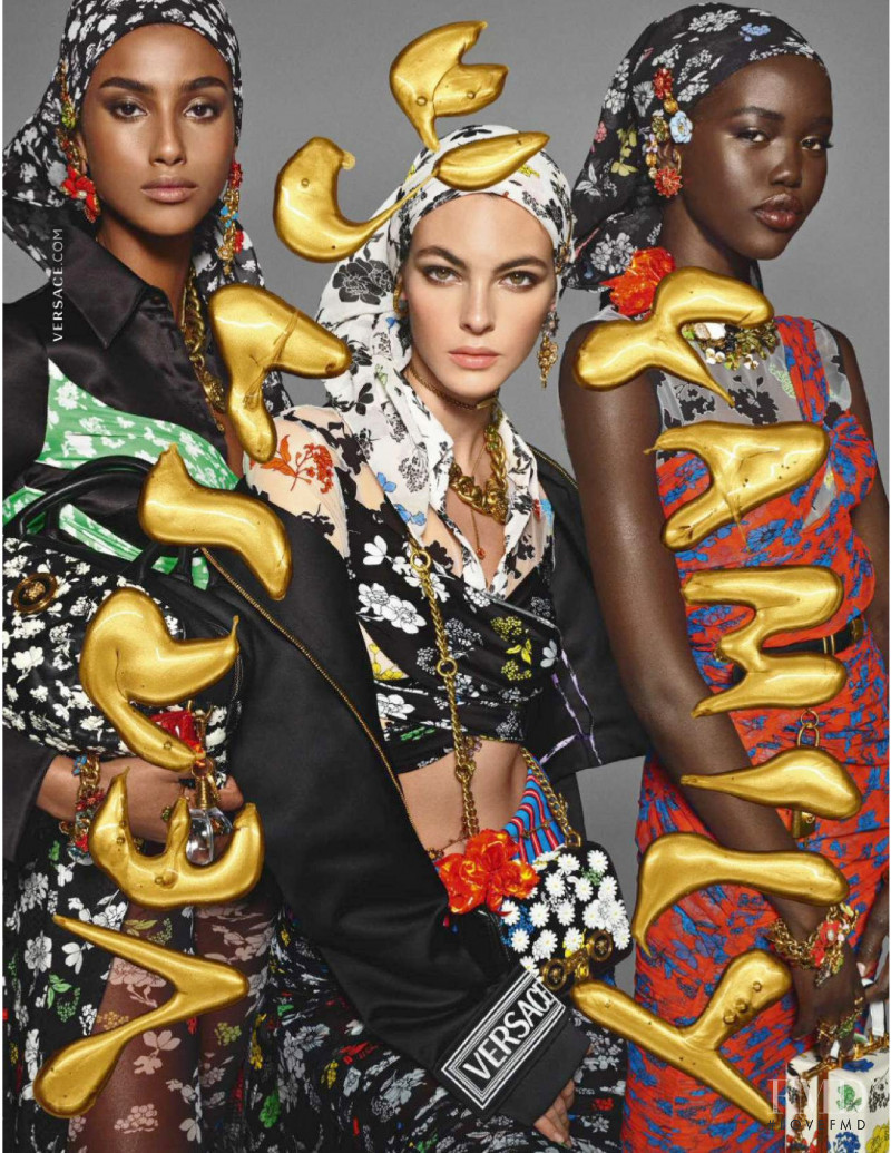 Akiima Ajak featured in  the Versace advertisement for Spring/Summer 2019