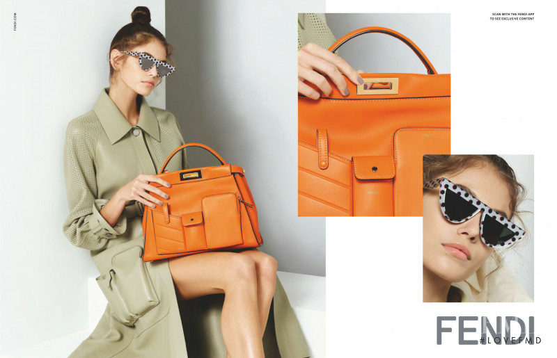 Kaia Gerber featured in  the Fendi advertisement for Spring/Summer 2019