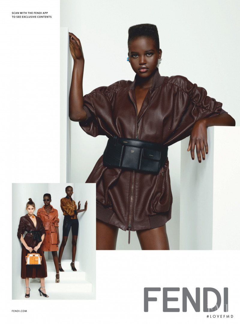 Adut Akech Bior featured in  the Fendi advertisement for Spring/Summer 2019