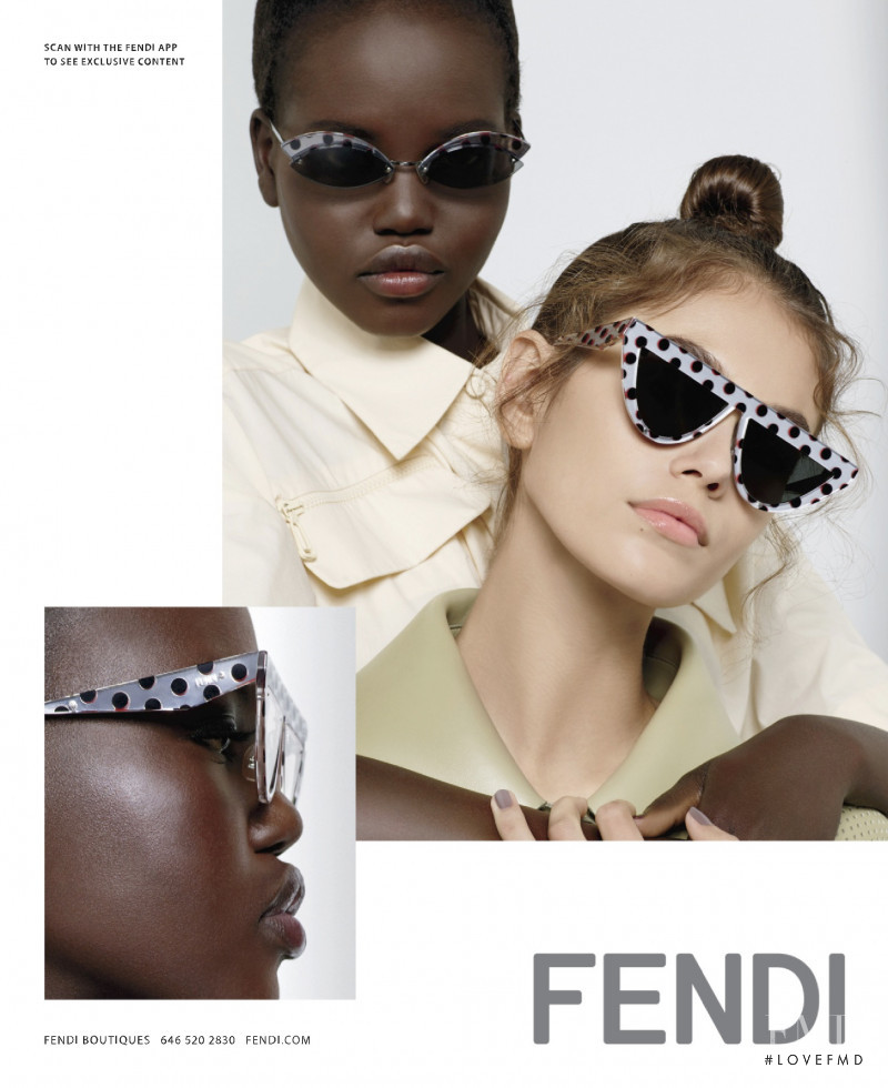 Adut Akech Bior featured in  the Fendi advertisement for Spring/Summer 2019