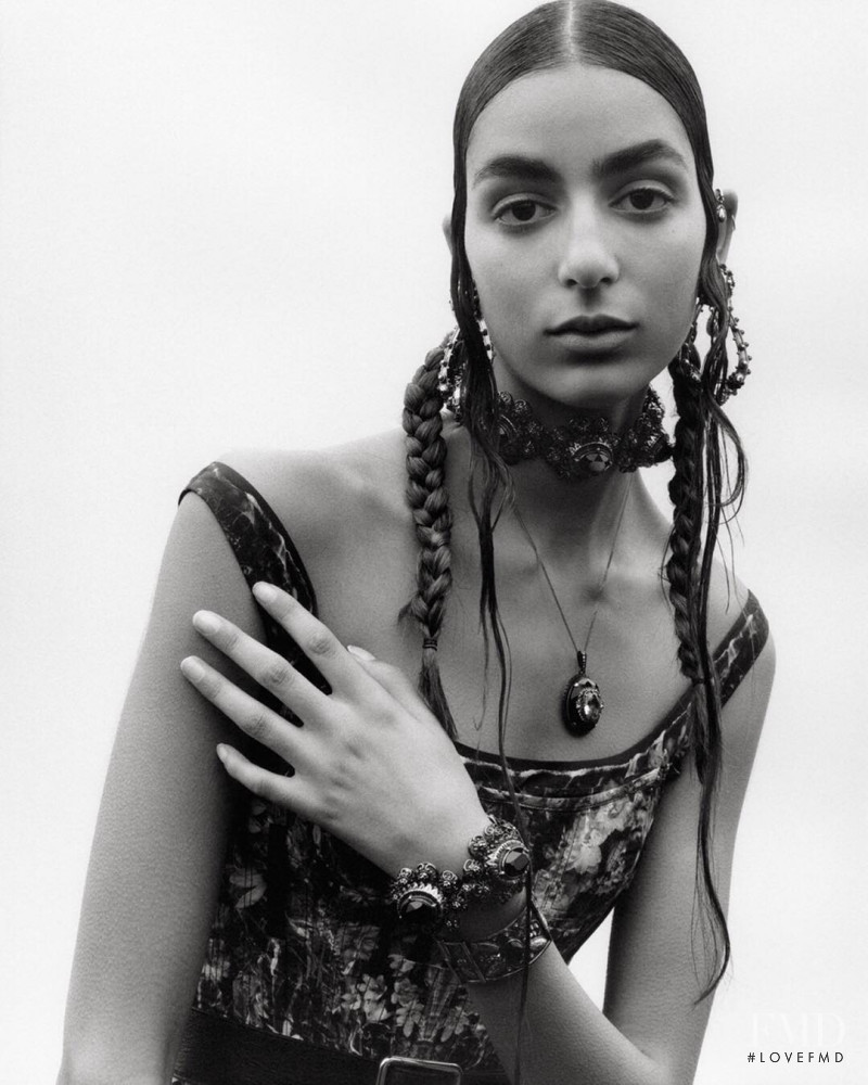 Nora Attal featured in  the Alexander McQueen advertisement for Spring/Summer 2019