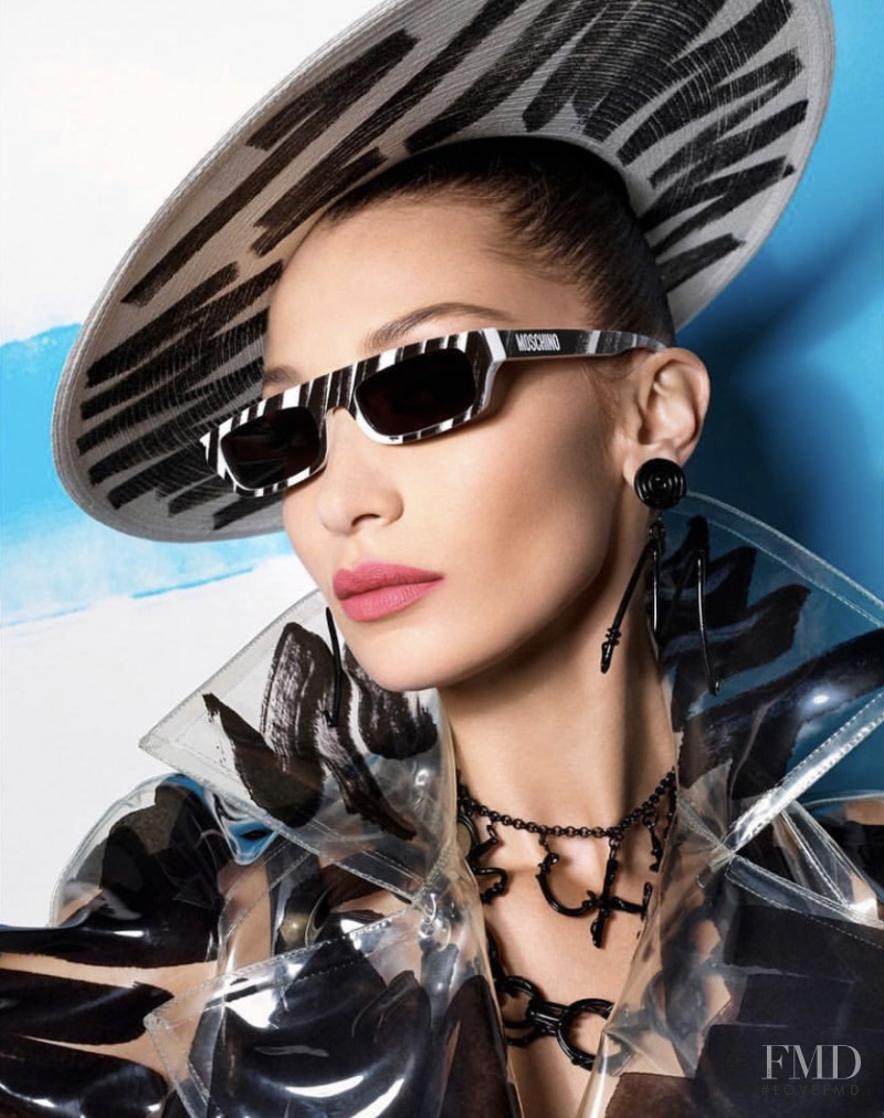 Bella Hadid featured in  the Moschino advertisement for Spring/Summer 2019