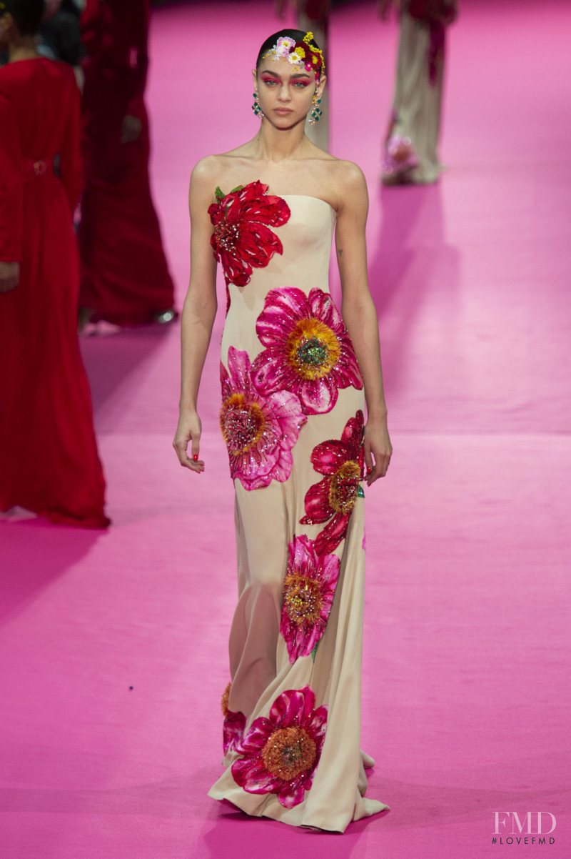 Zhenya Katava featured in  the Alexis Mabille fashion show for Spring/Summer 2019