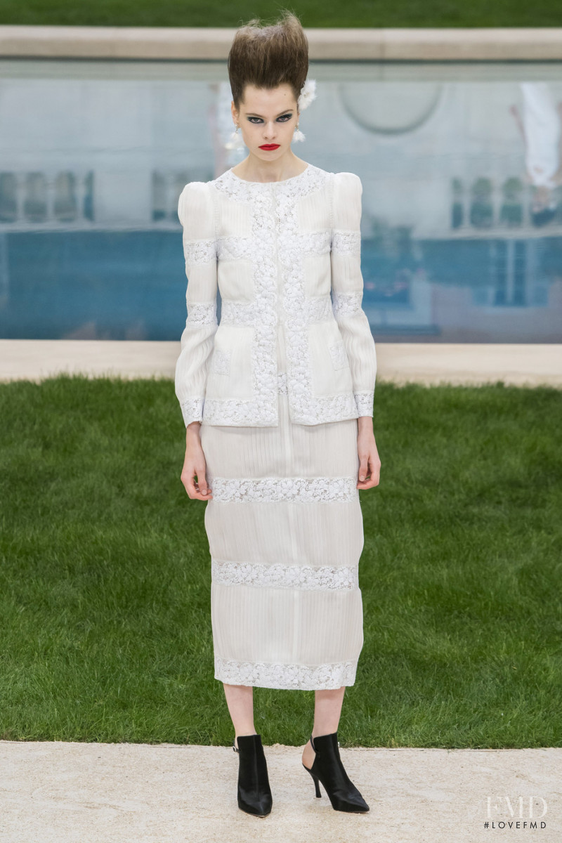 Maud Hoevelaken featured in  the Chanel Haute Couture fashion show for Spring/Summer 2019