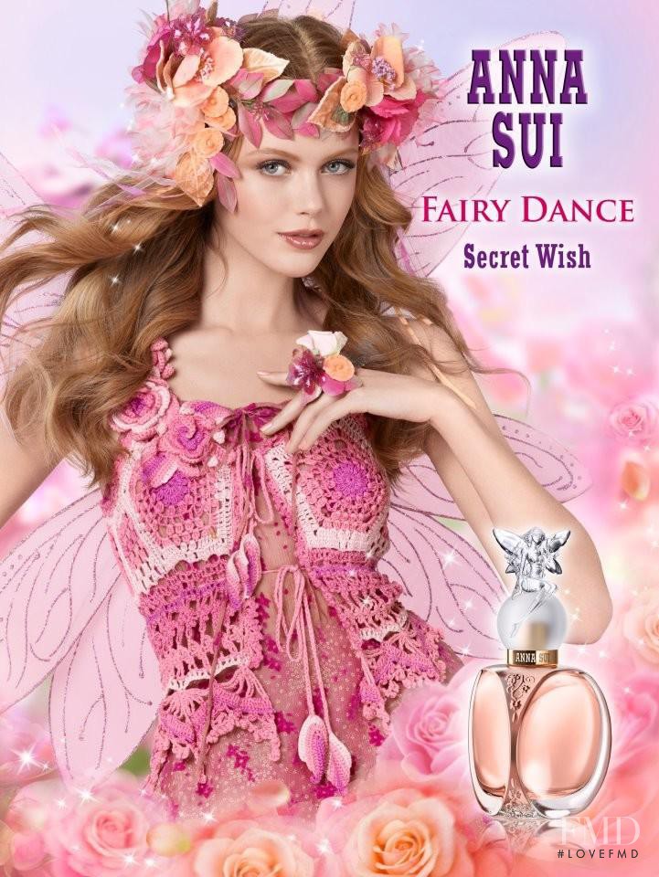 Frida Gustavsson featured in  the Anna Sui Fairy Dance-Secret Wish Fragrance advertisement for Spring/Summer 2012