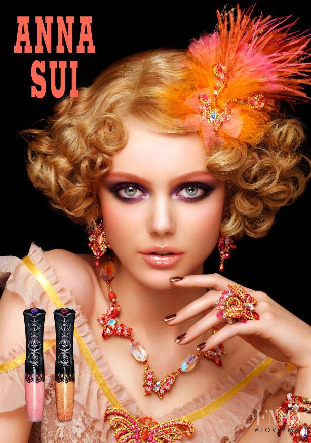 Frida Gustavsson featured in  the Anna Sui Beauty advertisement for Spring/Summer 2011