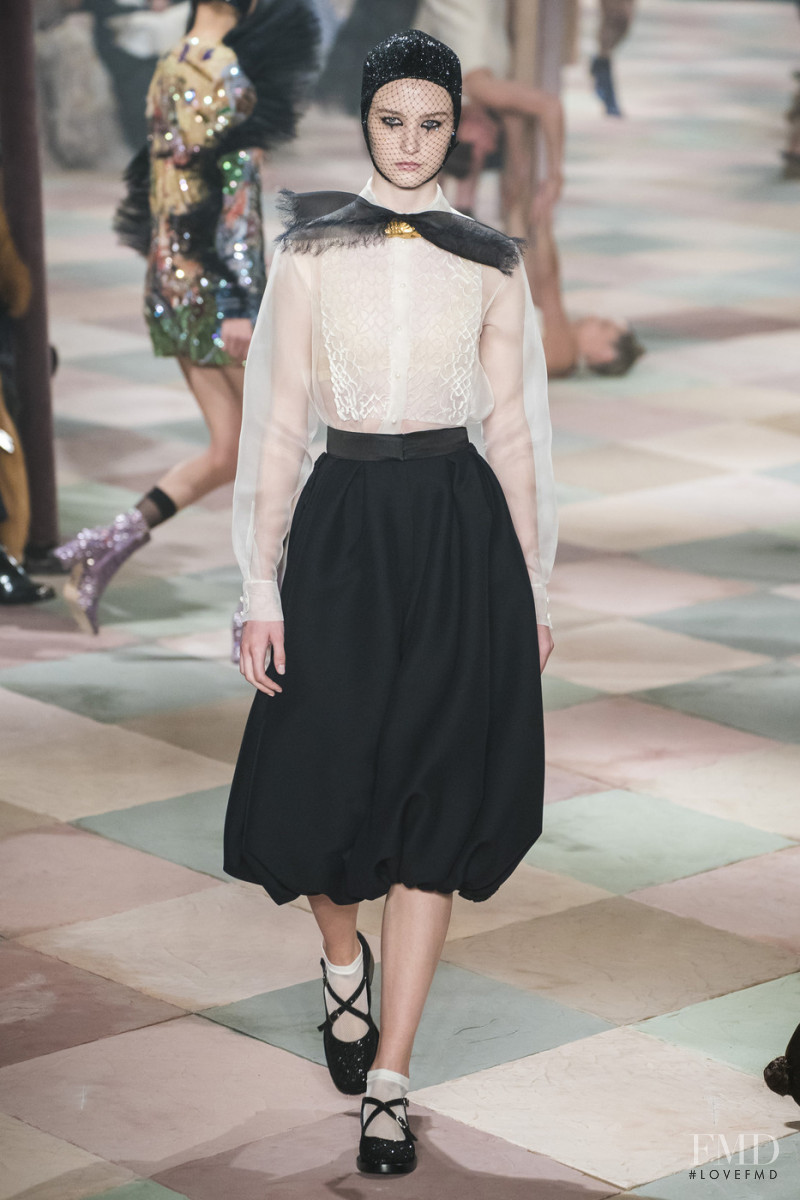 Polina Zavialova featured in  the Christian Dior Haute Couture fashion show for Spring/Summer 2019