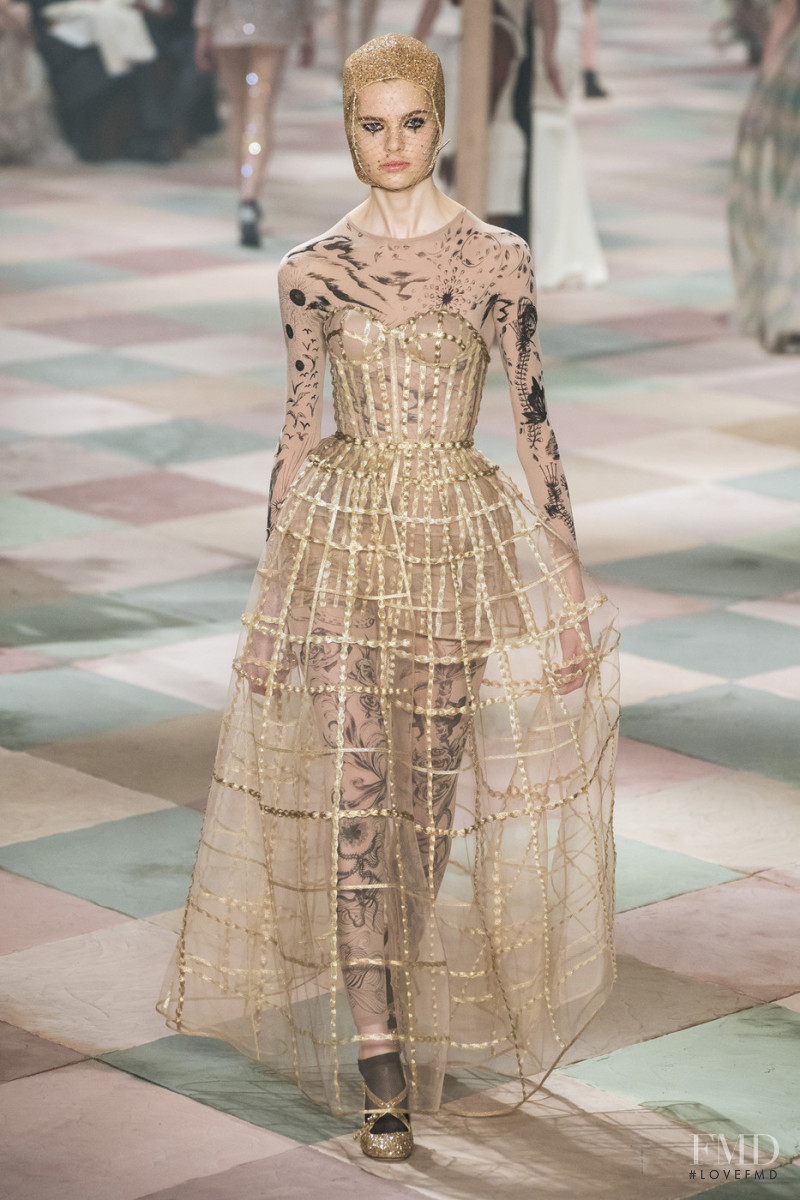 Maud Hoevelaken featured in  the Christian Dior Haute Couture fashion show for Spring/Summer 2019
