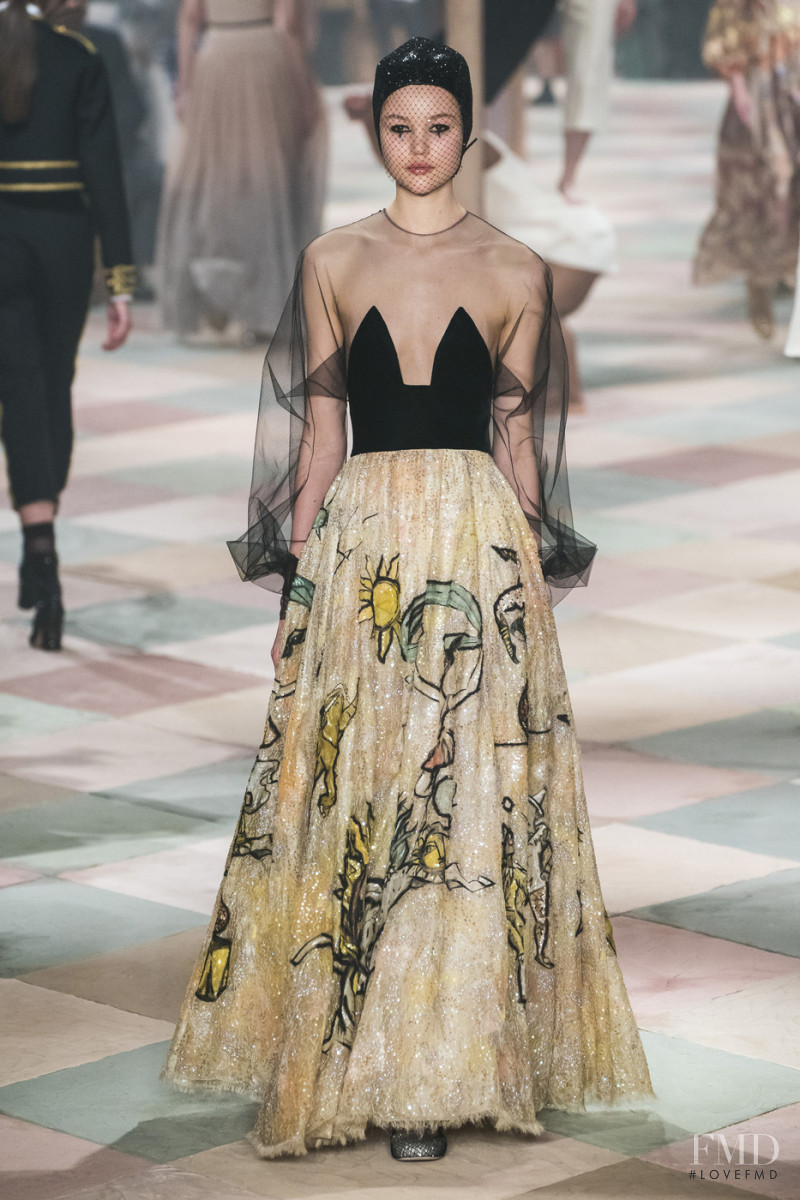 Noor Chaltin featured in  the Christian Dior Haute Couture fashion show for Spring/Summer 2019