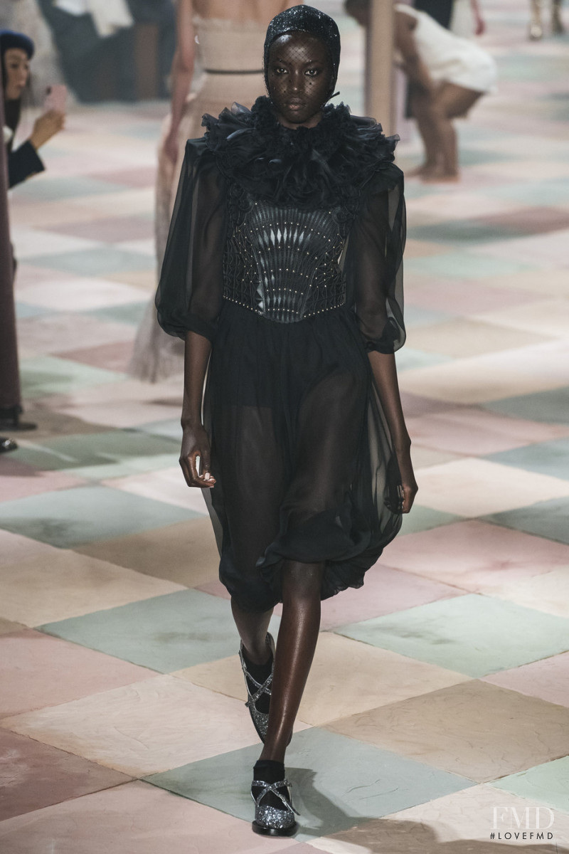 Anok Yai featured in  the Christian Dior Haute Couture fashion show for Spring/Summer 2019