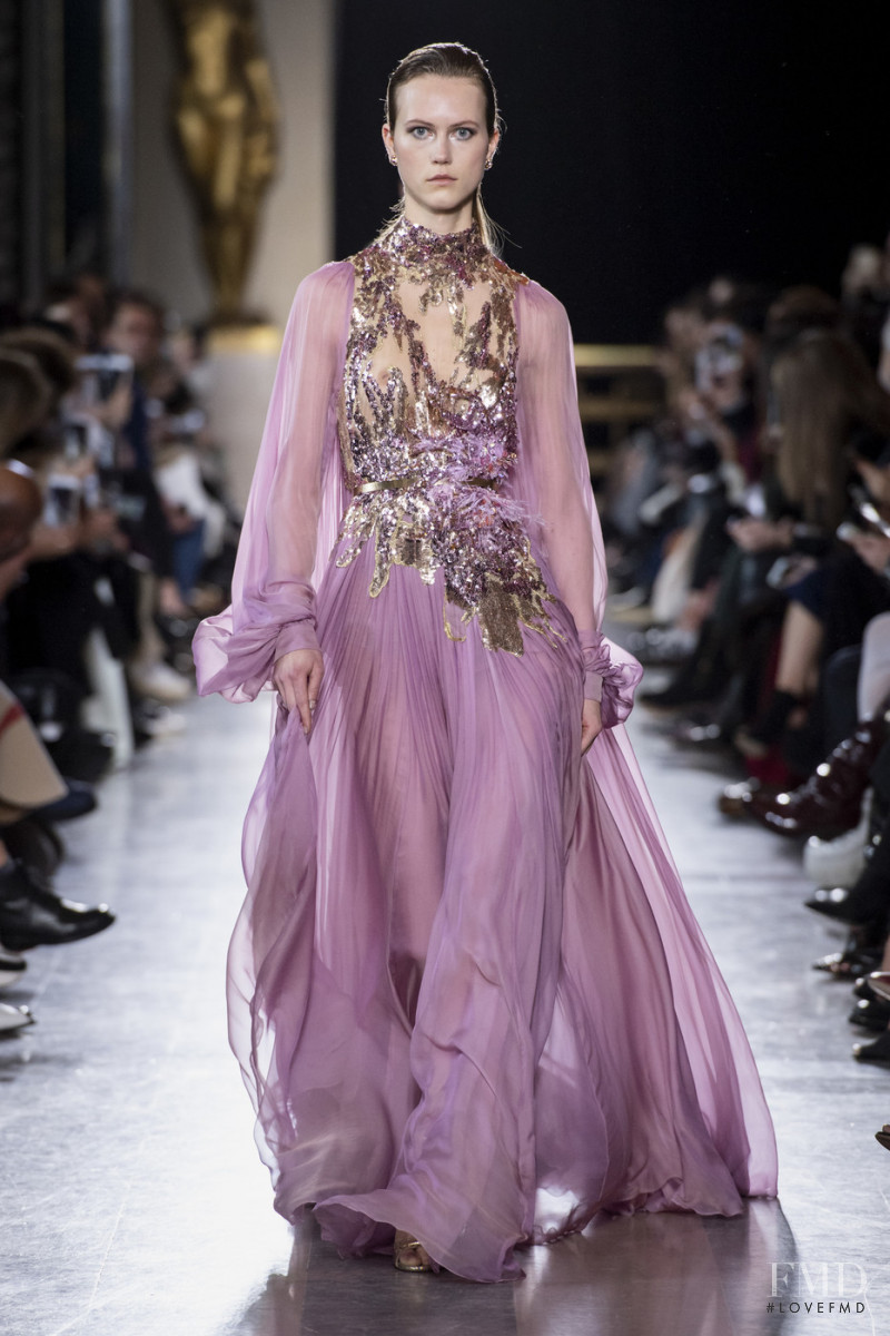 Julie Hoomans featured in  the Elie Saab Couture fashion show for Spring/Summer 2019