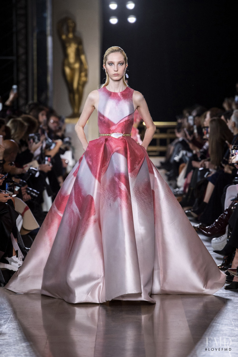 Sasha  Komarova featured in  the Elie Saab Couture fashion show for Spring/Summer 2019