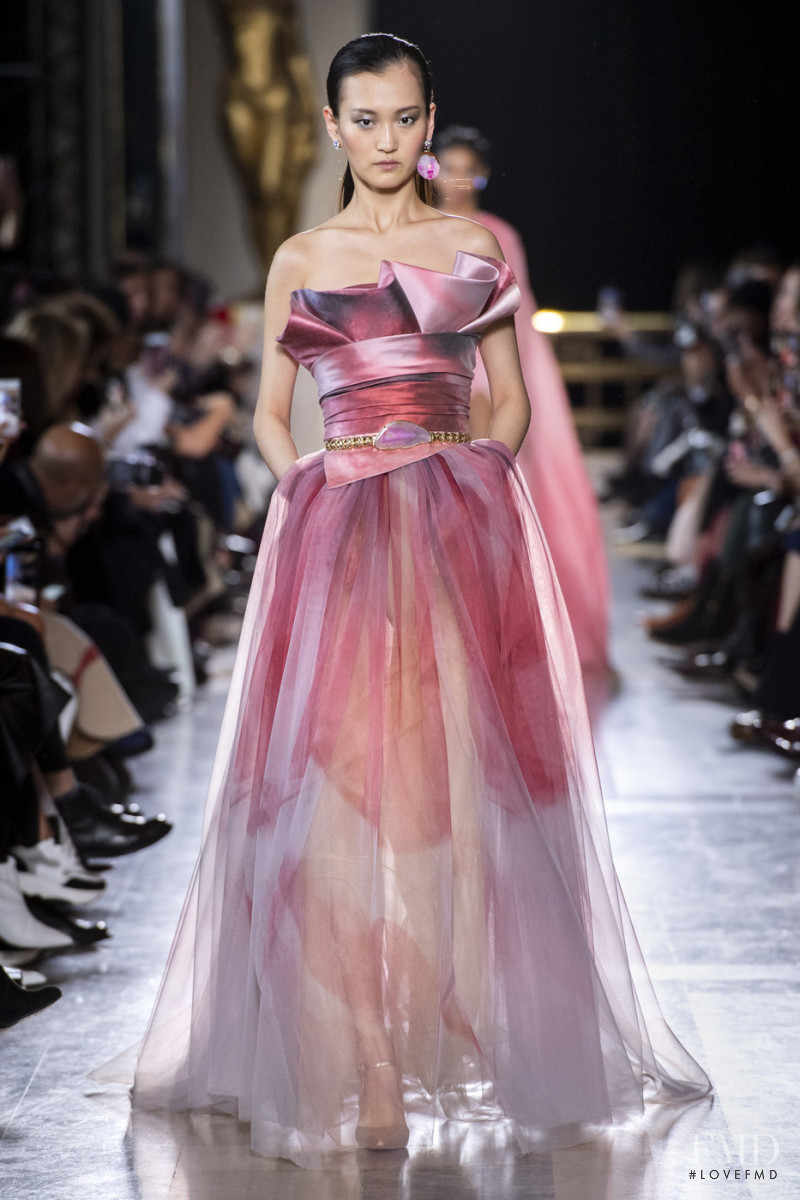 Wangy Xinyu featured in  the Elie Saab Couture fashion show for Spring/Summer 2019