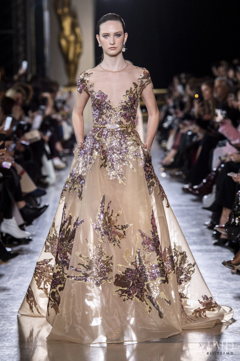 Polina Zavialova featured in  the Elie Saab Couture fashion show for Spring/Summer 2019