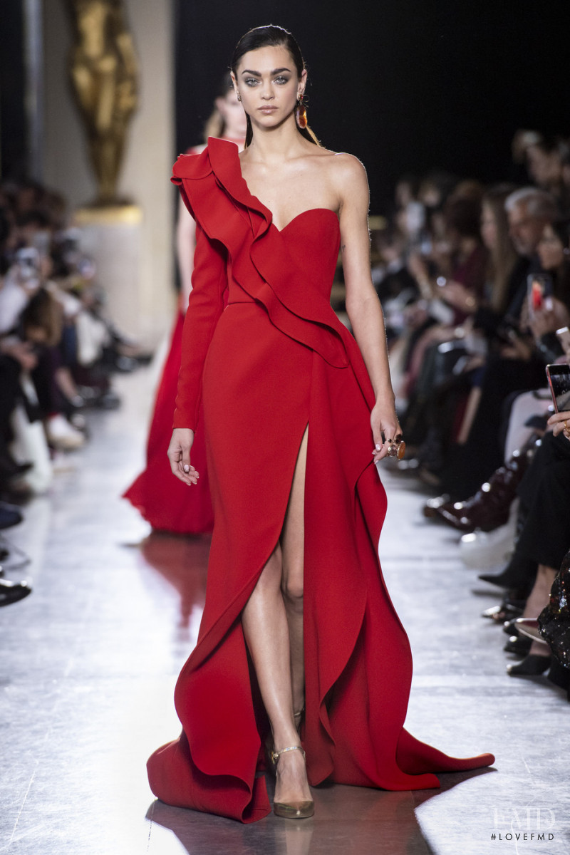 Zhenya Katava featured in  the Elie Saab Couture fashion show for Spring/Summer 2019