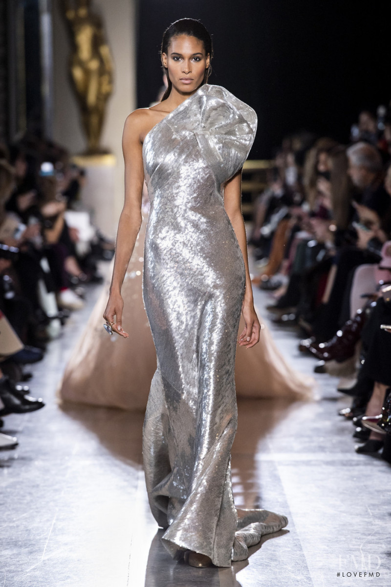 Cindy Bruna featured in  the Elie Saab Couture fashion show for Spring/Summer 2019