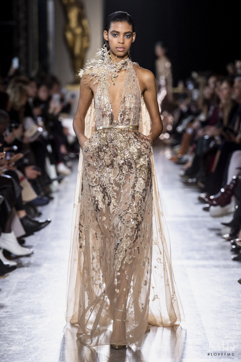 Alyssa Traore featured in  the Elie Saab Couture fashion show for Spring/Summer 2019