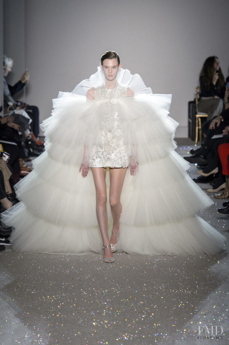 Coline  Leclere featured in  the Giambattista Valli Haute Couture fashion show for Spring/Summer 2019