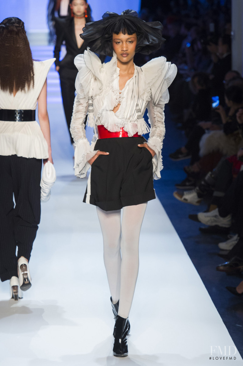Coralie Jean-Francois featured in  the Jean Paul Gaultier Haute Couture fashion show for Spring/Summer 2019
