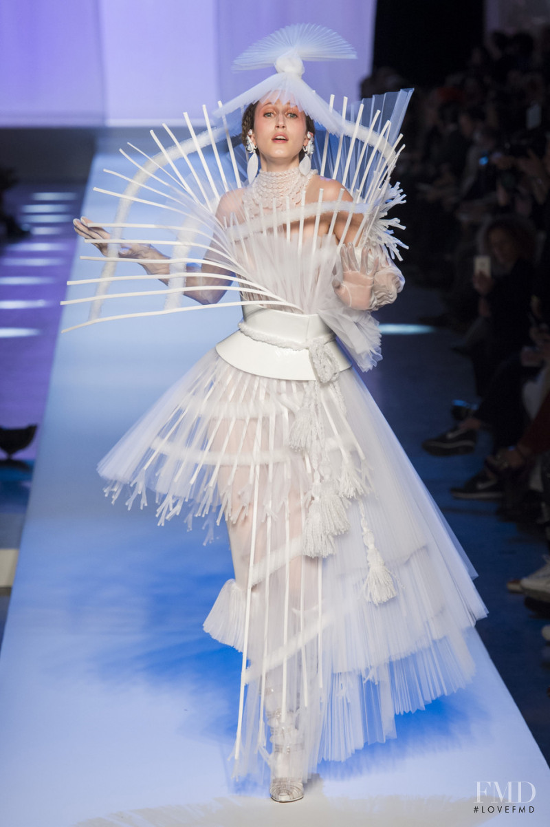 Anna Cleveland featured in  the Jean Paul Gaultier Haute Couture fashion show for Spring/Summer 2019