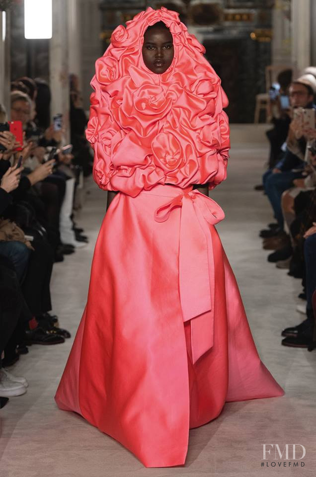 Adut Akech Bior featured in  the Valentino Couture fashion show for Spring/Summer 2019