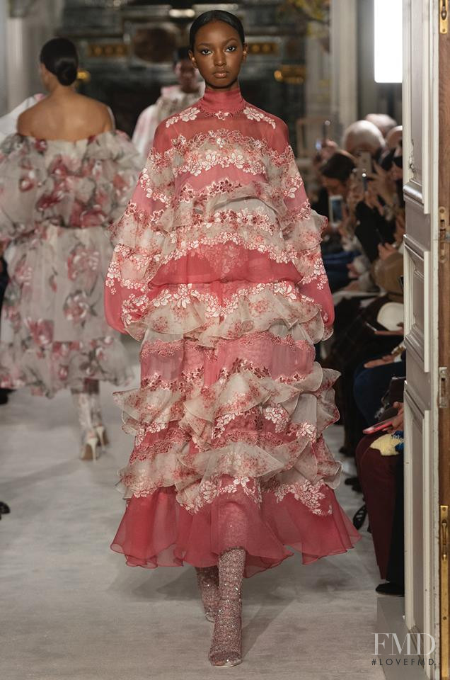 Sana Diouf featured in  the Valentino Couture fashion show for Spring/Summer 2019