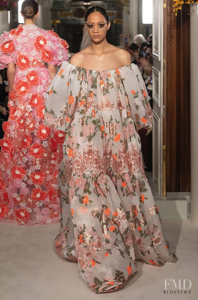 Selena Forrest featured in  the Valentino Couture fashion show for Spring/Summer 2019